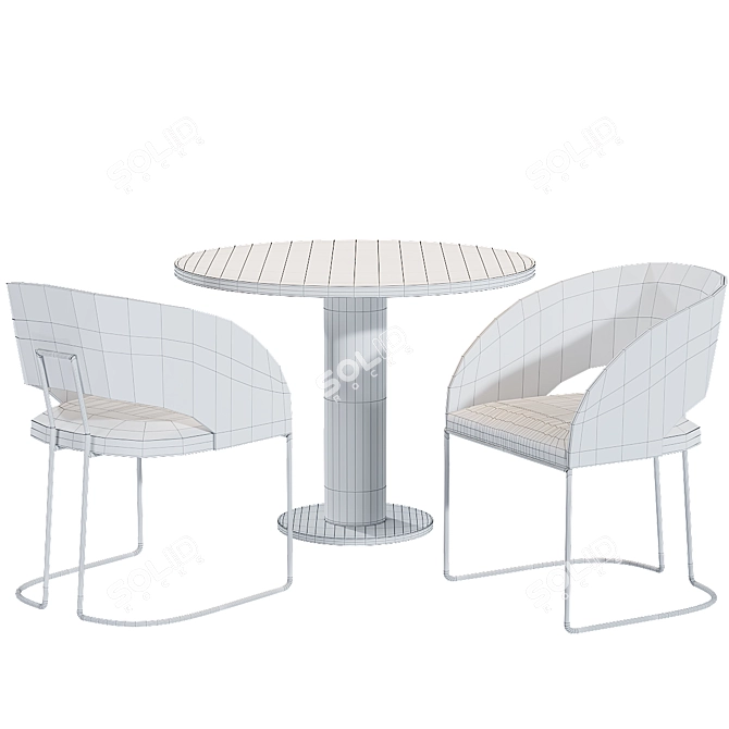 Modern Allen Chair and New York Table 3D model image 4