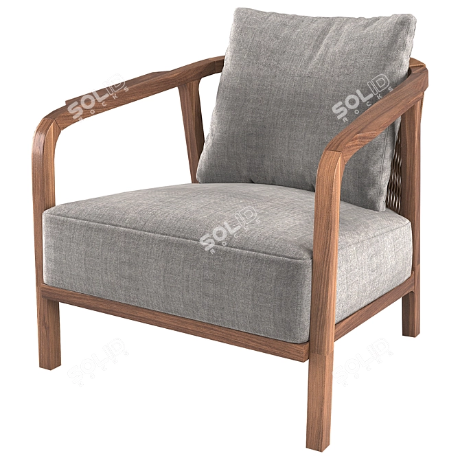 Cozy Velvet Armchair 3D model image 1