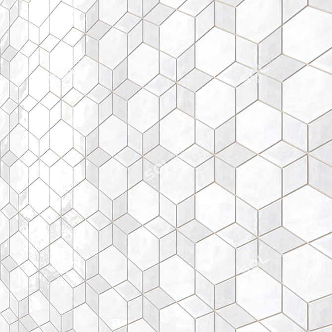 Hexagon Diamond Star Tile 5 Varieties 3D model image 3