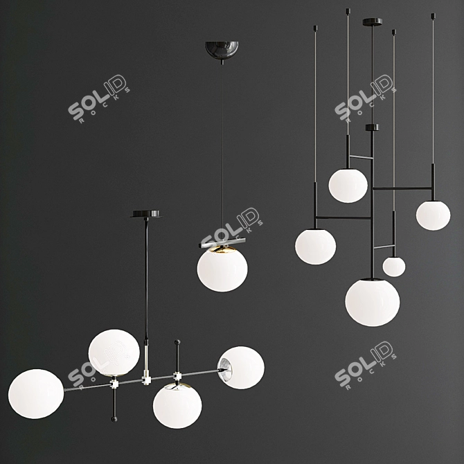 Molecule Loft Chandelier: Modern Elegance 3D model image 2