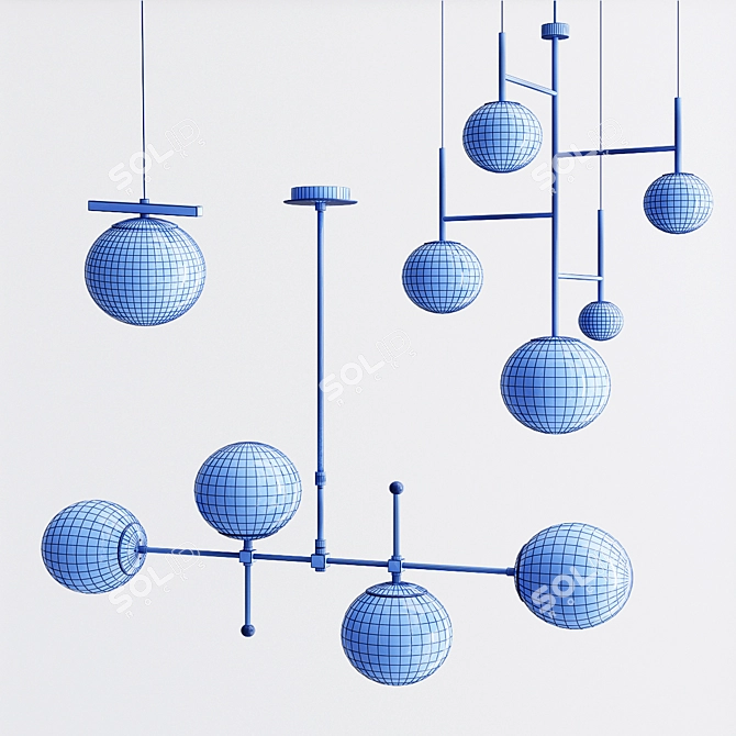 Molecule Loft Chandelier: Modern Elegance 3D model image 3