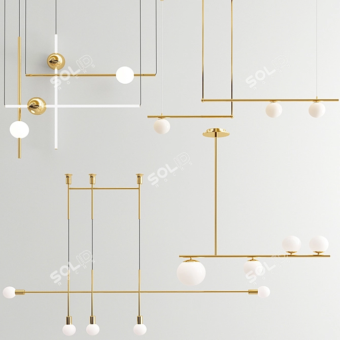 Luxury Collection Chandeliers 3D model image 1