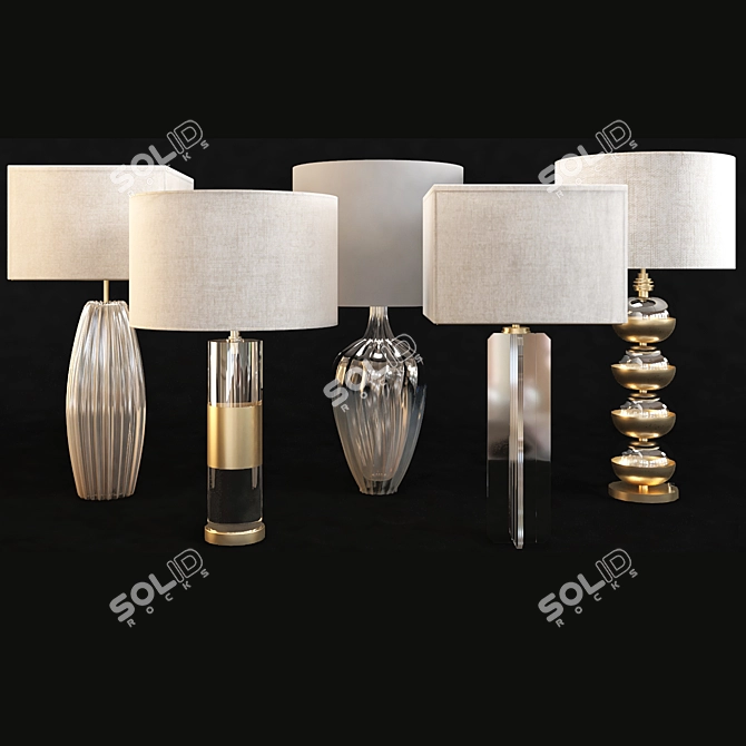Elegant Crystal Orb Table Lamp 3D model image 1