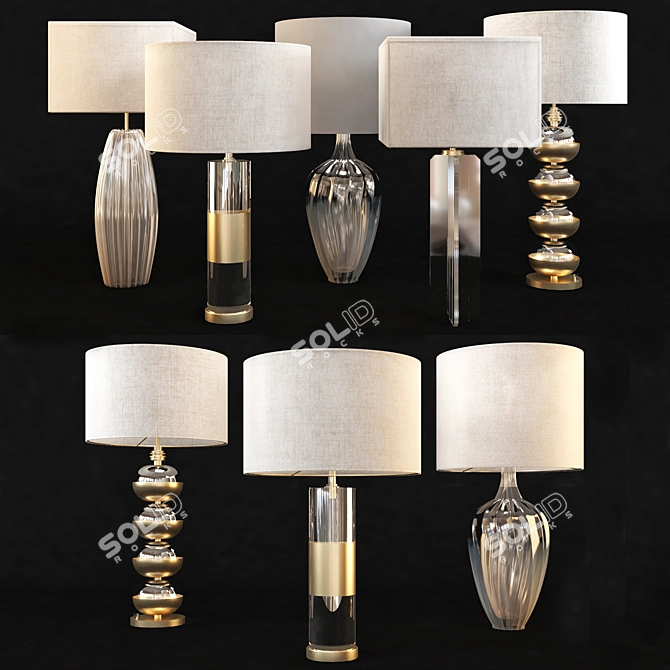Elegant Crystal Orb Table Lamp 3D model image 2