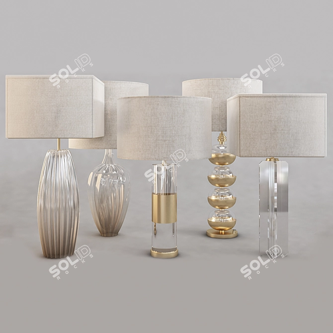Elegant Crystal Orb Table Lamp 3D model image 5
