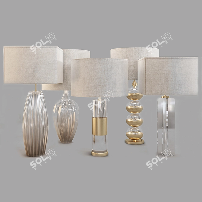 Elegant Crystal Orb Table Lamp 3D model image 6