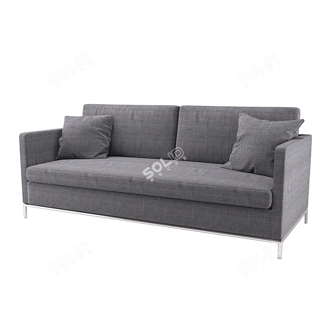 Sleek Comfort: Flat Sofa 3D model image 1