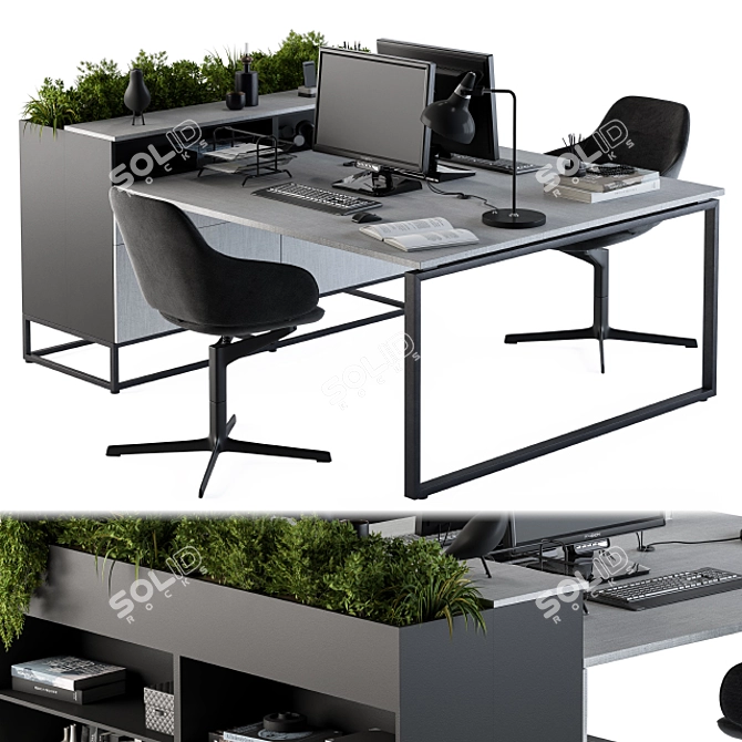 Sleek Office Furniture Set 3D model image 2