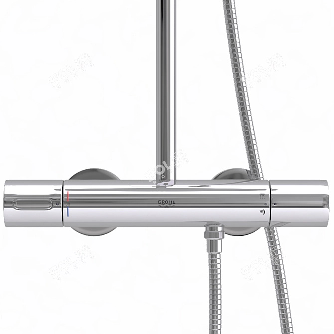 Luxury Rainshower System: 400mm Head 3D model image 5