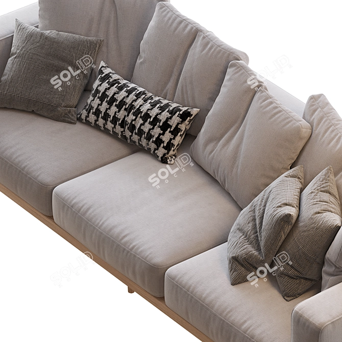 Modern Newport Chaise Sectional Sofa 3D model image 3