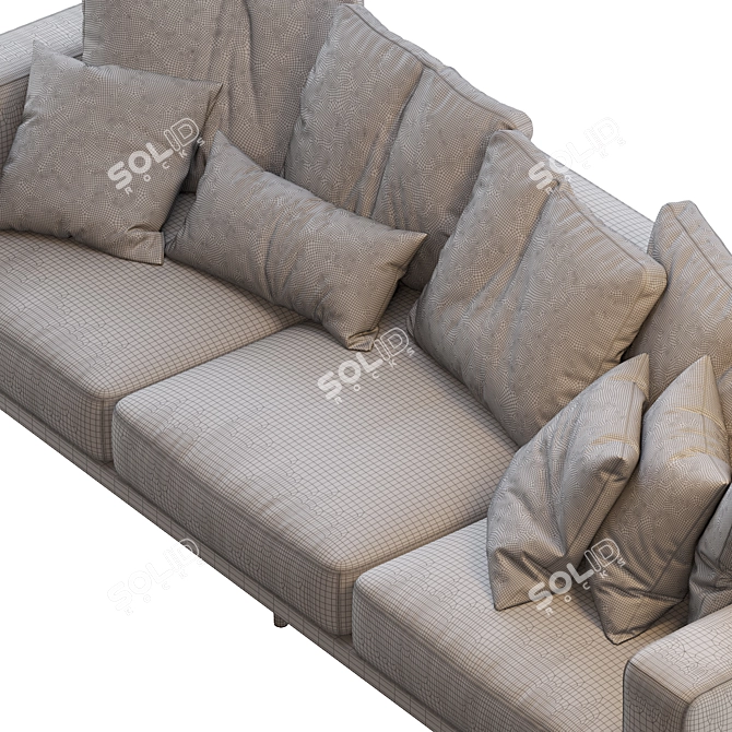 Modern Newport Chaise Sectional Sofa 3D model image 4