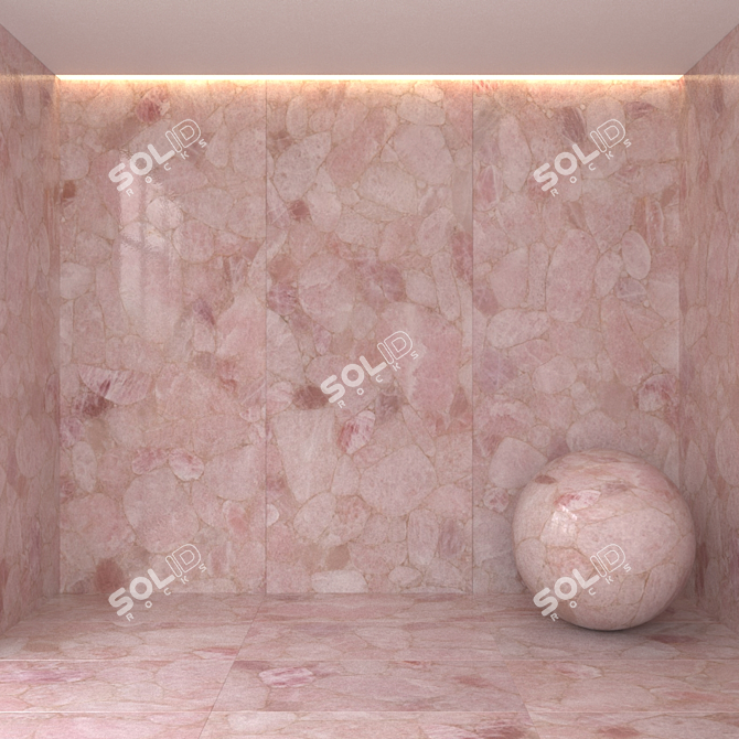 Rose Quartz Marble Tiles 3D model image 1