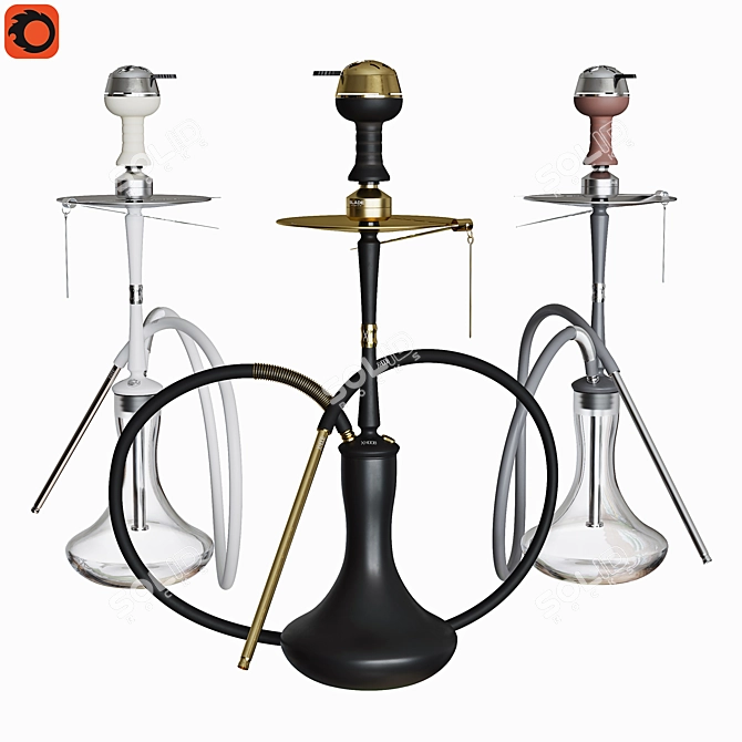 Sleek XHoob Go On Hookah 3D model image 1