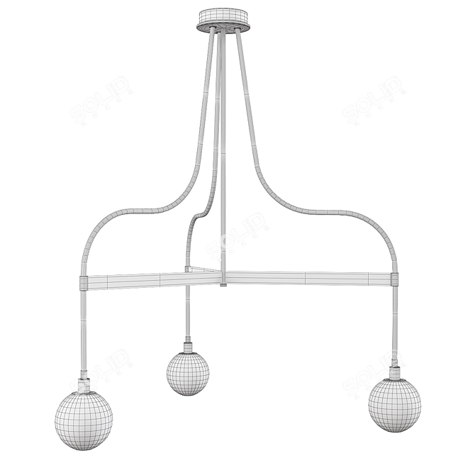 Elegant Trio Pendant Lighting 3D model image 2