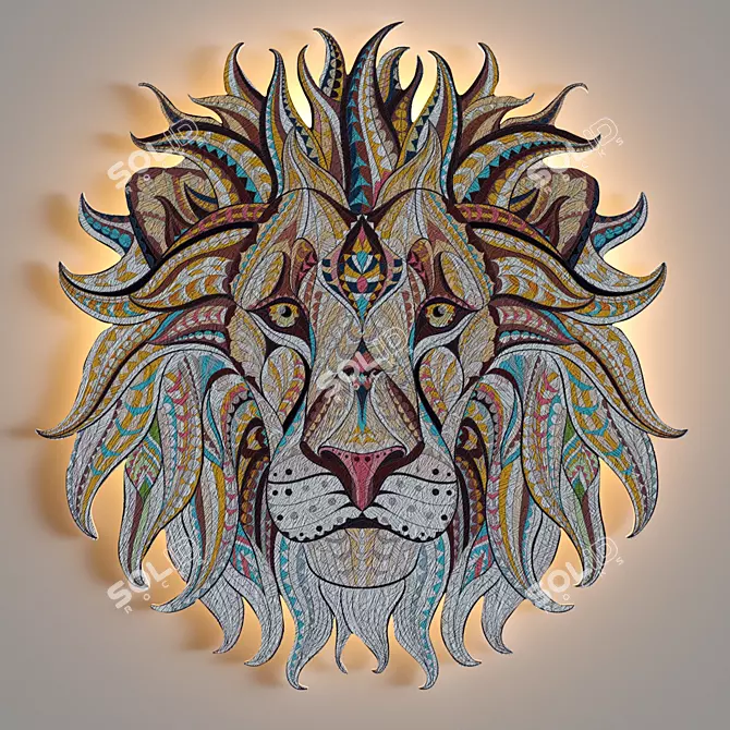 Product Title: Etno Lion Tree Art 3D model image 1