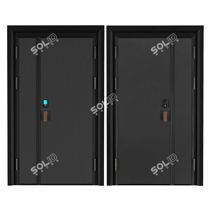 Exterior Doors: Secure and Stylish 3D model image 1