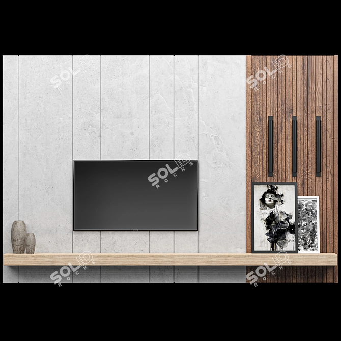 Elegant TV Wall Mount 3D model image 1