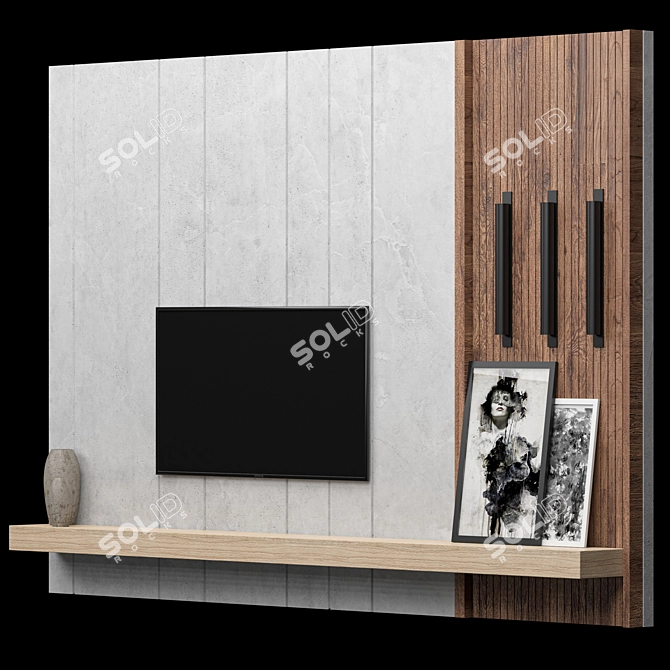 Elegant TV Wall Mount 3D model image 2