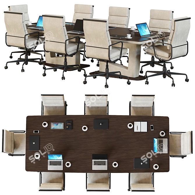 Modern Conference Table 06 3D model image 1