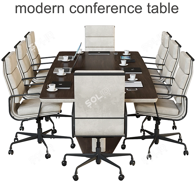 Modern Conference Table 06 3D model image 3
