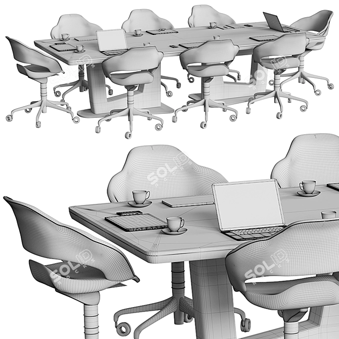 Sleek Conference Table 2015 3D model image 4