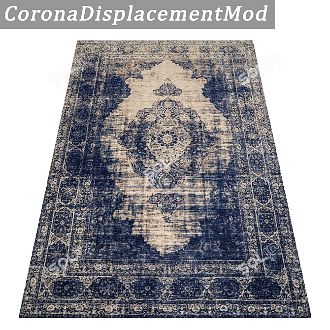 Elegant Texture Carpets Set 3D model image 4