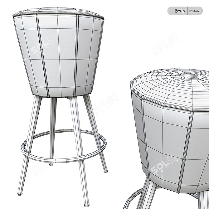 Sleek and Stylish Bar Stool 3D model image 3