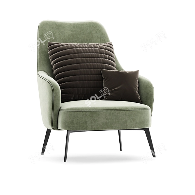 Elegant Ivory Armchair | Vray & Corona Compatible 3D model image 3