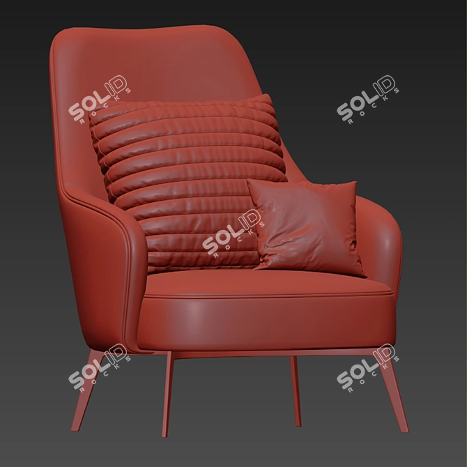 Elegant Ivory Armchair | Vray & Corona Compatible 3D model image 4