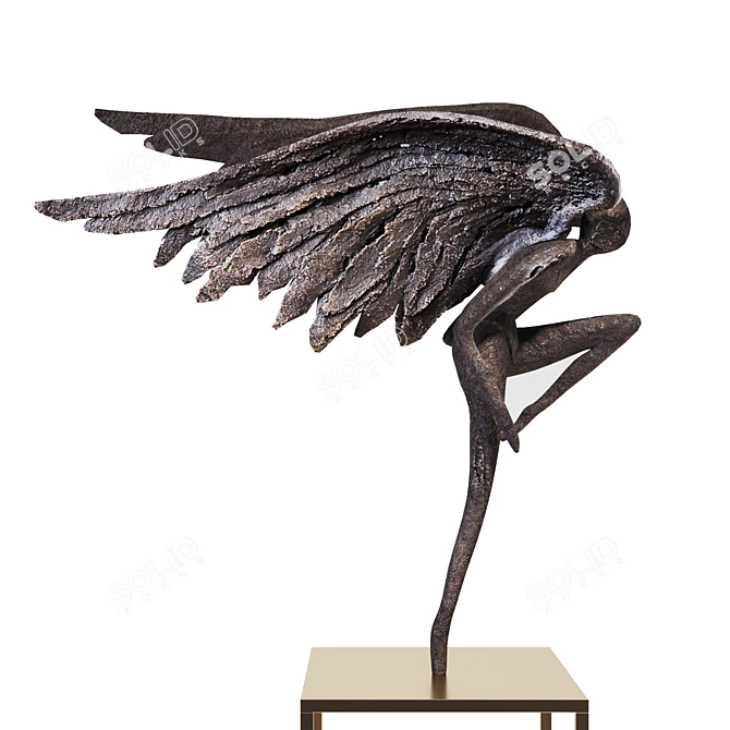 Bronze Angel of Freedom Sculpture 3D model image 2