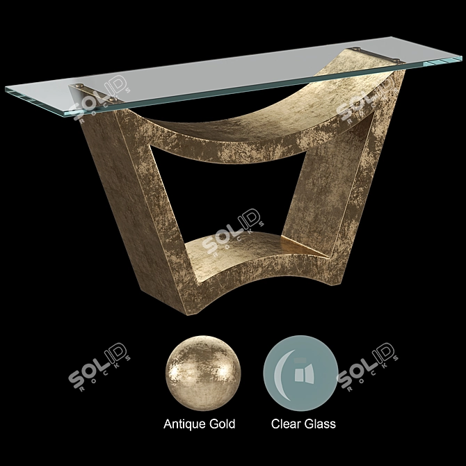 Elegant Franco Hallway Console 3D model image 2