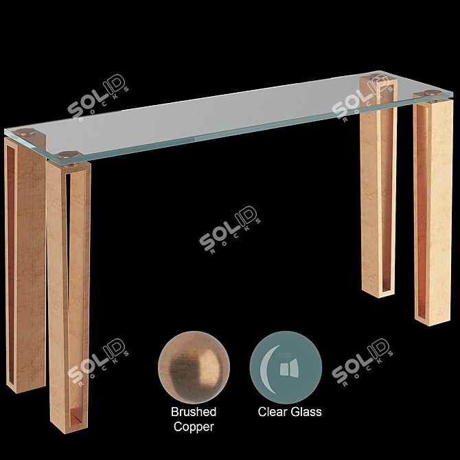 Cristal CII015: Brushed Copper Console 3D model image 4