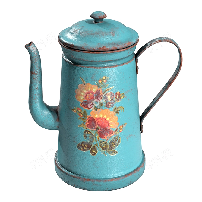 Vintage Grunge Coffee Pot 3D model image 2