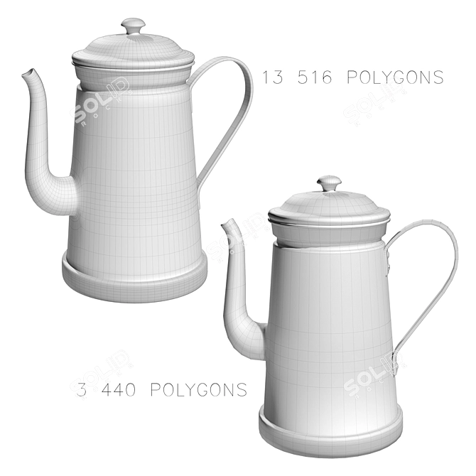 Vintage Grunge Coffee Pot 3D model image 5