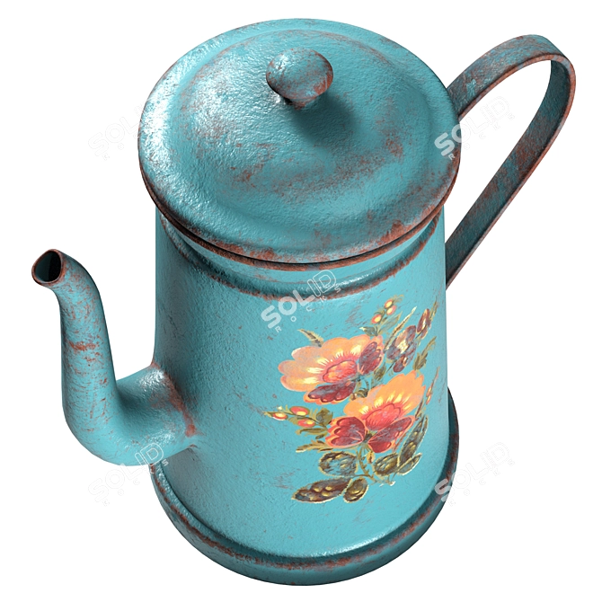 Vintage Grunge Coffee Pot 3D model image 9