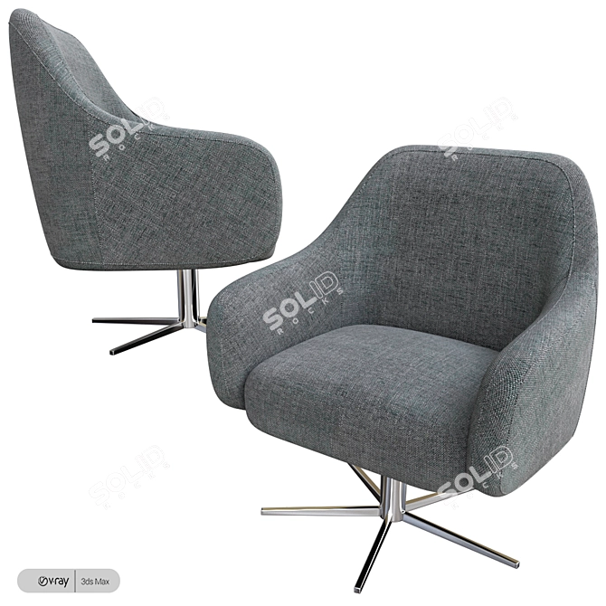 Serena Swivel Chair: Modern Elegance & Functionality 3D model image 2