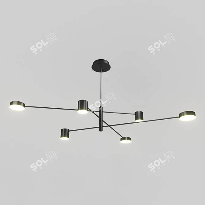 Modern Black Metal Pendant Light 3D model image 1