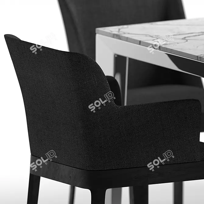 Elegant Chelsea Chair & Table 3D model image 3