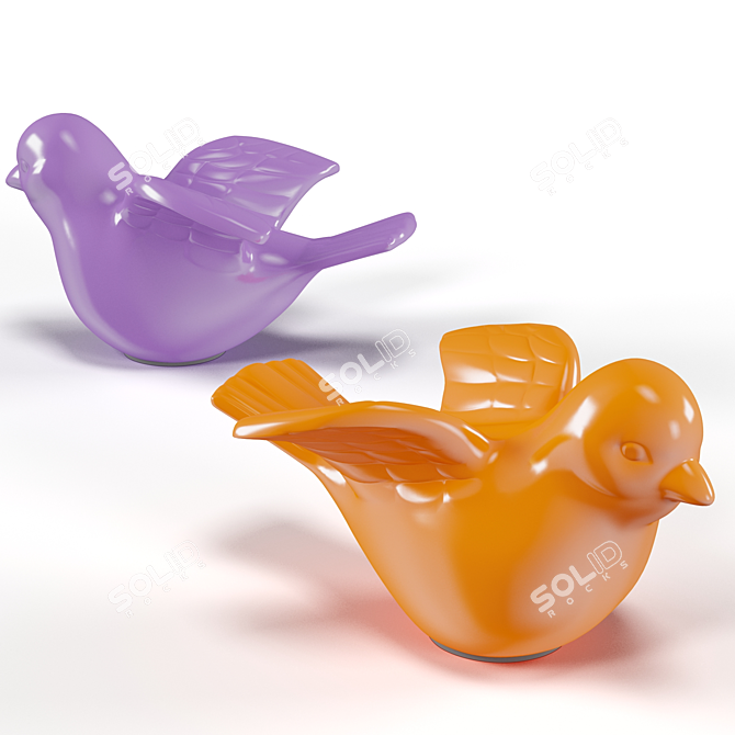 Title: Ceramic Bird Figurines 3D model image 1