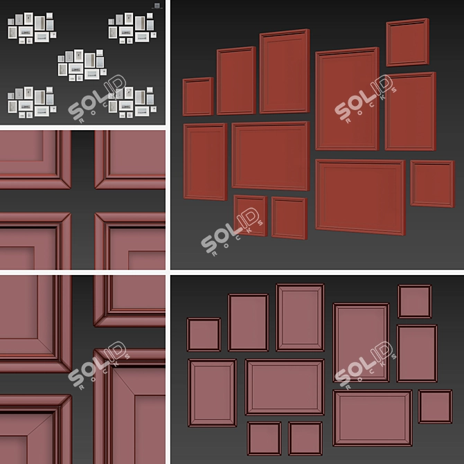 Versatile Frames Set -190: 12 Frames, 5 Colors 3D model image 5