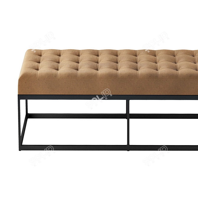 Faux Leather Buttoned Bench | Stylish & Versatile 3D model image 2