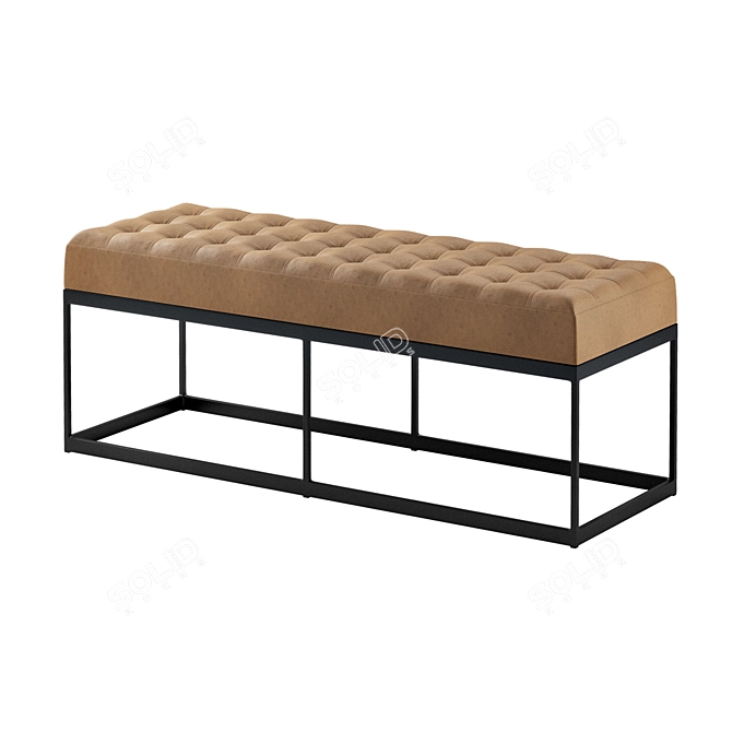 Faux Leather Buttoned Bench | Stylish & Versatile 3D model image 3