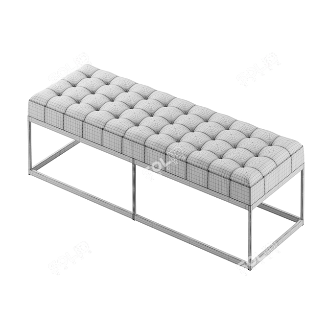 Faux Leather Buttoned Bench | Stylish & Versatile 3D model image 5