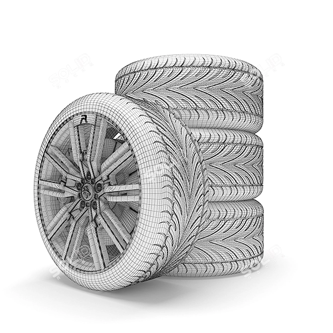 Premium Peugeot Wheel: Superior Quality & Style 3D model image 3