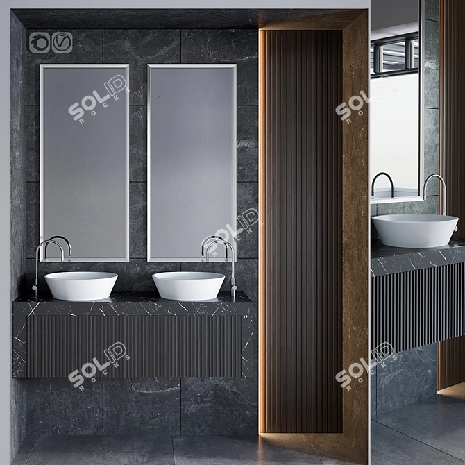 Modern Bathroom Furniture Set 3D model image 1