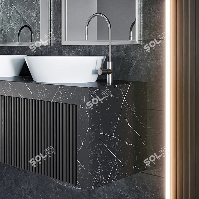 Modern Bathroom Furniture Set 3D model image 3