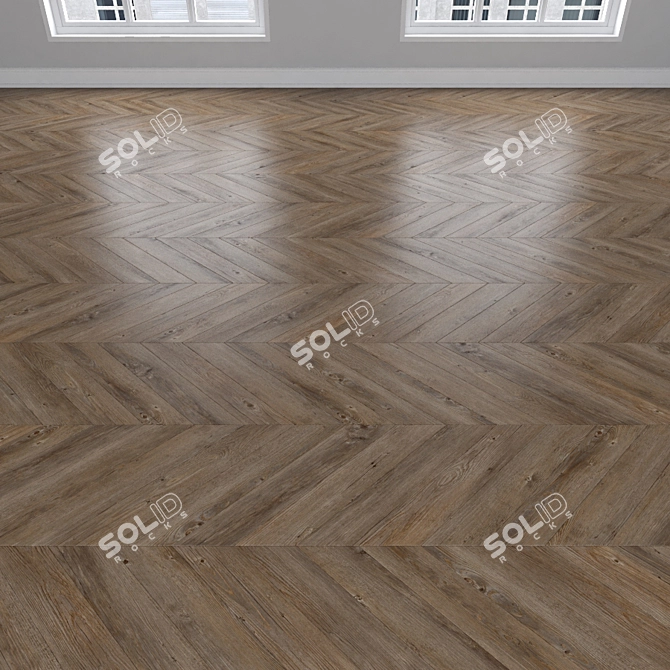 Parquet Oak Collection - Herringbone, Linear & Chevron Styles  Elegant and Versatile Flooring 3D model image 4