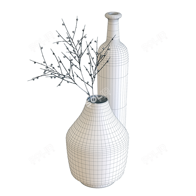 Modern Ceramic Vases: Euclid & Scoville 3D model image 4