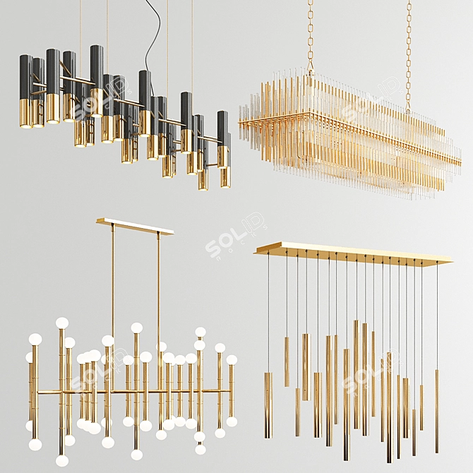 Luxury Chandeliers Collection: Ike 22, Emile, Meurice, Santana 3D model image 1