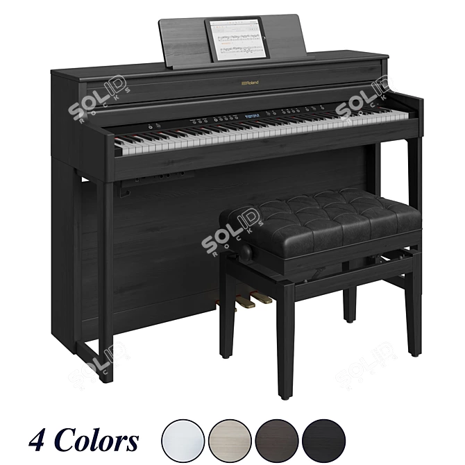 Roland HP 704: Premium Digital Piano 3D model image 1